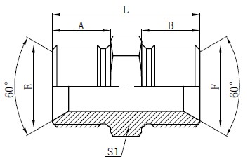 BSP Male Adapter Fitting Drawing